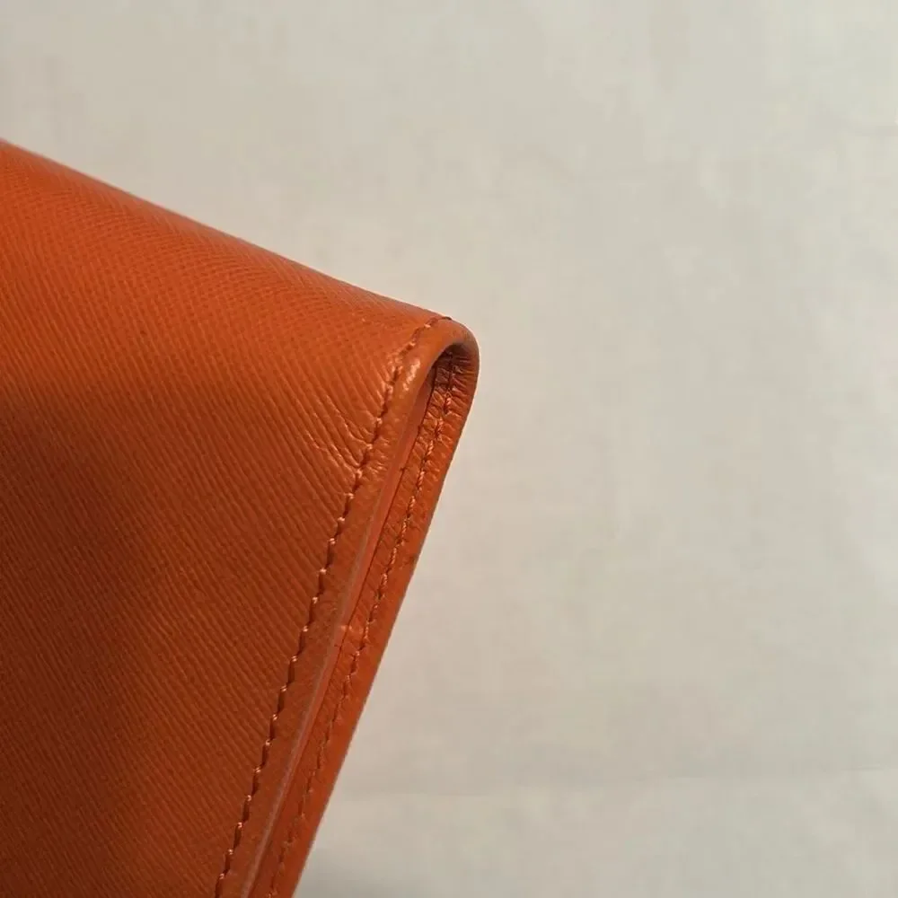 Lanvin Orange Agenda Wallet Notebook